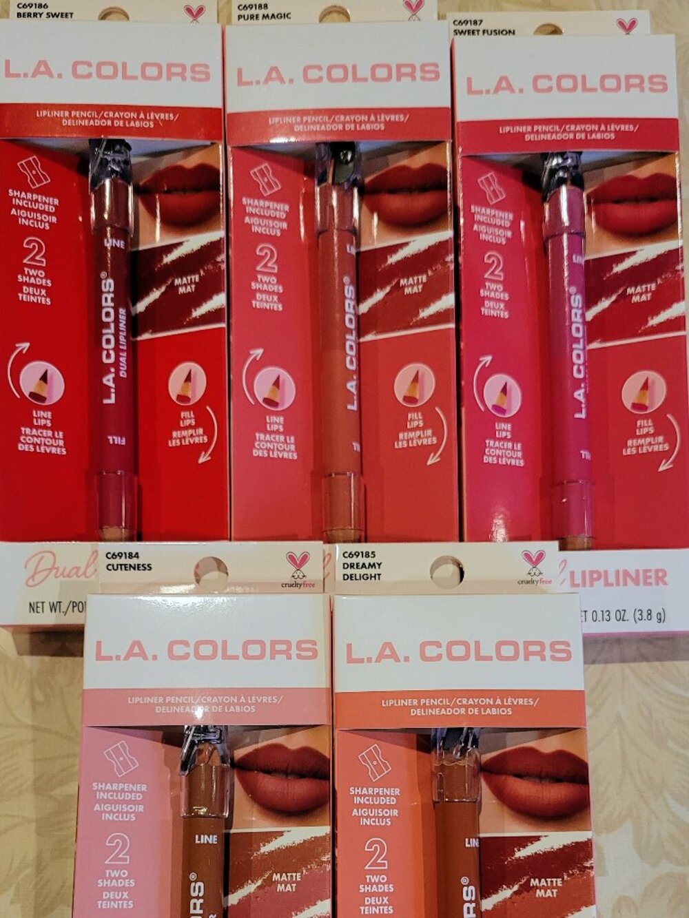 💋 L.A. COLORS Dual Lipliner w/built in pencil sharpener – Colors: All 5 💋